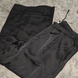 PINK Victoria's Secret Silk Black Wide Leg Women's Pants